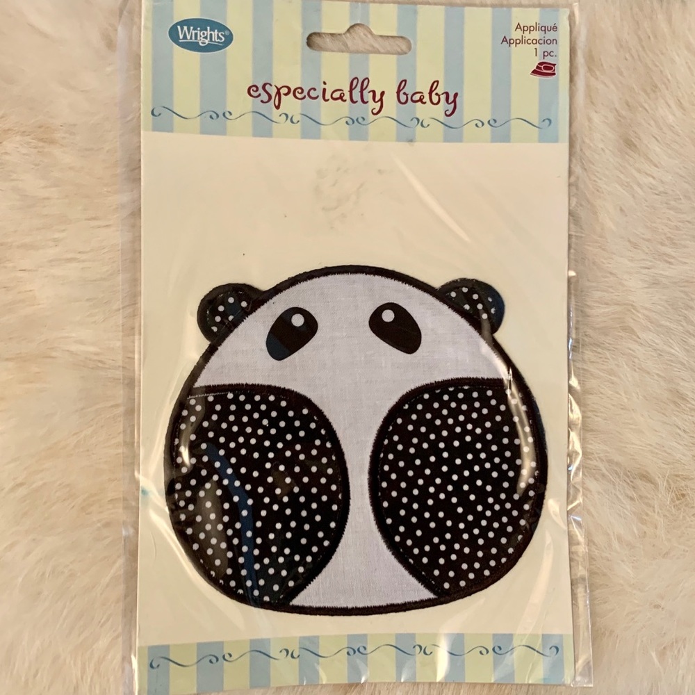 🔥2/10 Wrights Especially Baby Panda bear appliqué